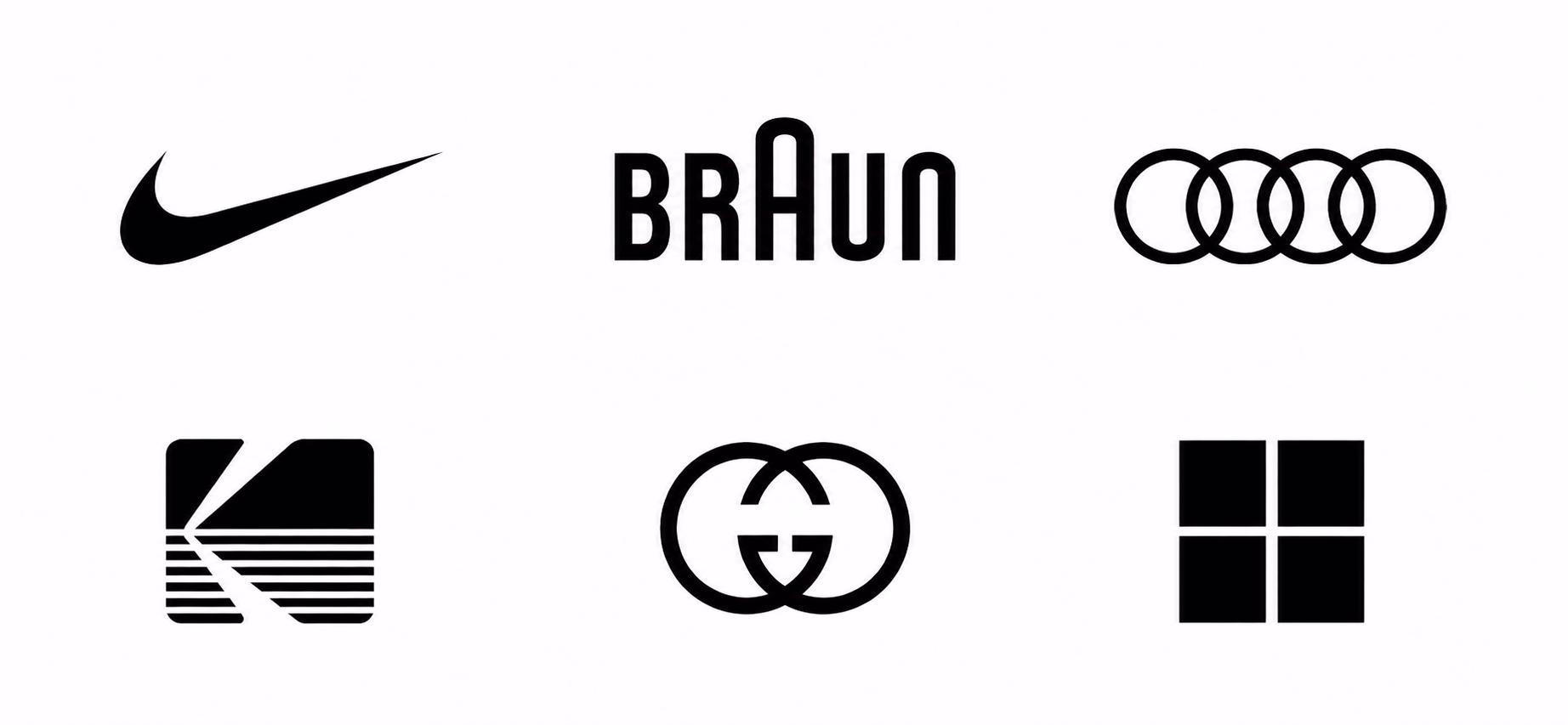 Símbolos y logos sencillos.