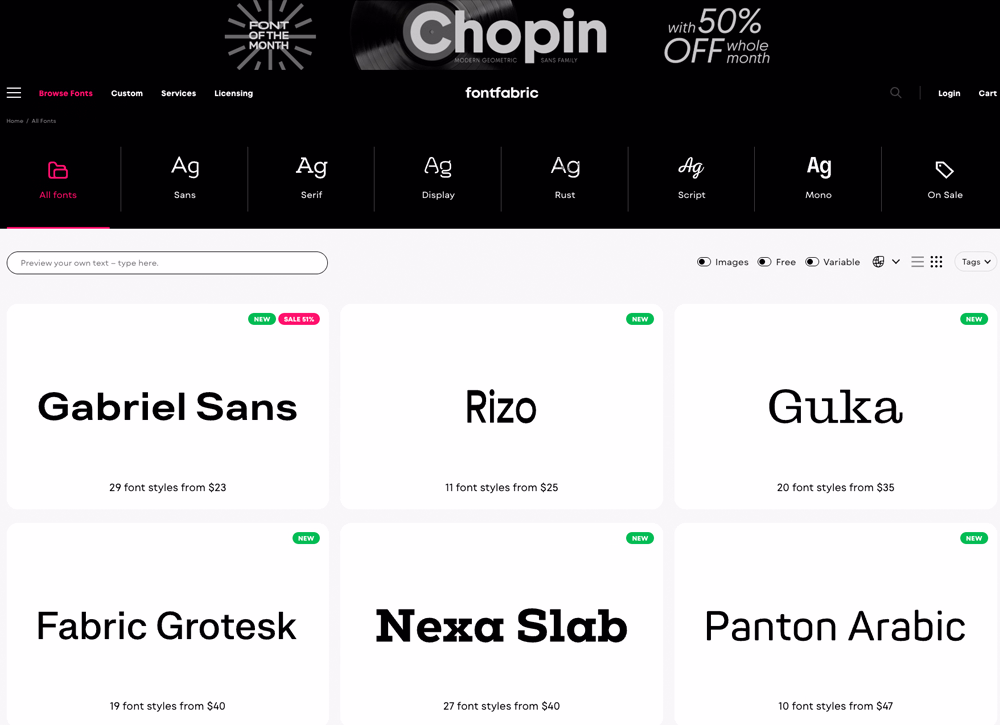 Fontfabric, fuentes gratis y casi gratis.